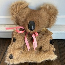 Vintage Genuine Fur Musical Koala Bear Toy Plays Waltzing Matilda Mid Century picture