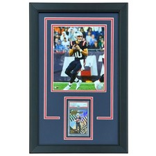 Drake Maye Graded Rookie Card Deluxe Framed with New England Patriots 8x10 Photo picture