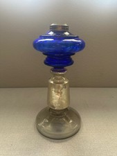 Early Boston Cobalt Blue Glass Oil Whale Lamp light Lot 23A picture