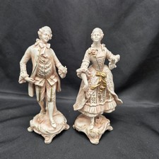 Vintage Rudolf Kammer Saxe Porcelain Lady & Gentleman Pair 740 741 Germany picture
