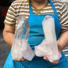 2Pieces 2780g Clear White Quartz Crystal Cluster Rough Specimen Healing 5868 picture