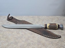 VERY RARE KNIFE PUMA SOLINGEN STAG HANDLE BOWIE SCOUT KNIFE No 6320 12'' BLADE picture