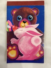Lisa Frank 1987 Rabbit Bear Memo Book Mini Notepad HTF Vintage 3”x 5” picture