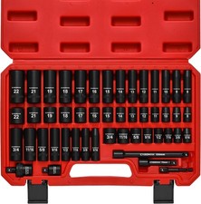3/8 In. 49 Piece Milwaukee 6 Point Impact Socket Ratchet Drive and Metric Set picture