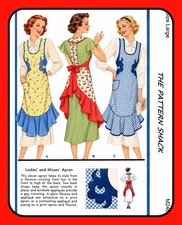 Vintage 1930's APRON Pattern w FLOUNCE Pocket McCall 248 RARE Size Large picture