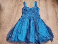 MXI Teen Size 3 Blue Glitter Short Mini Holiday Ball Christmas Dance Party Dress picture