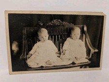 Vintage photo postcard of Identical Twins Baby antique RPPC Unposted 1918 - 1930 picture