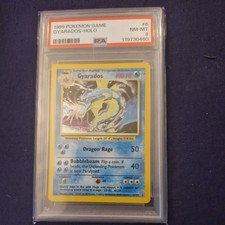 1999 POKEMON BASE SET UNLIMITED #6 GYARADOS-HOLO PSA 8 picture