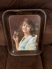Original 1923 Coca-Cola Smiling Flapper Girl Serving Tray  picture