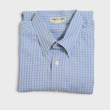 Giorgio Armani Le Collezioni Button Shirt 15.5 39 Blue Check Plaid Long Sleeve picture