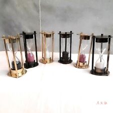 Lot of 6 Pcs Brass Sand Timer Antique Maritime Collectible Gift picture