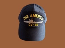 USS AMERICA CV-66 U.S NAVY SHIP HAT OFFICIAL MILITARY BALL CAP U.S.A. MADE picture