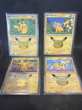 Pokémon Celebrations 30th Anniversary Lot of 4 Pikachu NO DOUBLES NM PACK FRESH picture