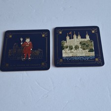 Vintage H.M. Tower of London Souvenir 2 Coasters  picture