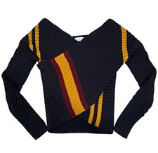 Dries Van Noten Block Colour Long Sleeve Sweater Navy Small Wool Blend picture