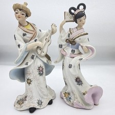 VTG Lefton Asian Couple Figurine Set Porcelain Hand Painted Read picture