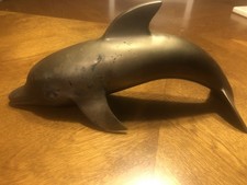 Vintage Mid Century Solid Brass Dolphin  picture