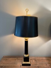 Vintage Neo Classical Column lamp by Warren Kessler w original shade excellent  picture