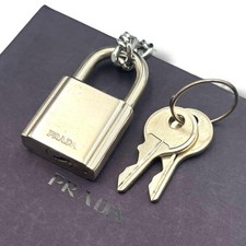 PRADA Men Jewelry Necklace Padlock Kihei With 2 External Chain Keys VHTF Designe picture