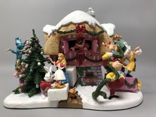Disney Alice In Wonderland Christmas Cottage  Danbury Mint W/ Light NIB COA picture