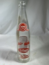 Vintage Dr Pepper 100 Original Years Glass Bottle All Logos Advertising Soda picture