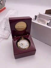 Bulova Disney Mickey Mouse Gold-Tone Pocket Watch with Mahogany Presentation Cas picture