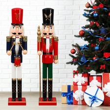 2 Pcs 32 Inch Xmas Nutcracker Wooden Yard Decor,Knight picture
