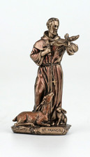 3 3/8 Inch Saint Francis of Assisi Cast Resin Hand Painted picture