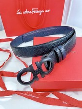 Ferragamo authentic belt mens Reversible Black Buckle NWT picture