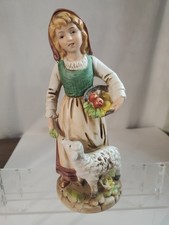 Vintage ARDALT Hand Painted Lenwile China Woman & Lamb Porcelain Figurine- Japan picture