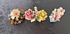 A set of 3 Vintage Capodimonte Porcelain Flowers Made in Italy picture