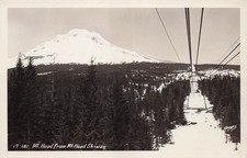 Mount Hood OR Oregon Mt Hood Skiway Chairlift Snow RPPC Postcard 20A picture