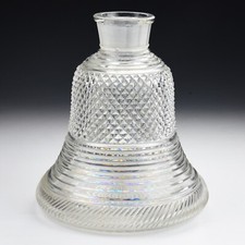 Rare Bell Form Brilliant Cut Glass Hookah Base 19th Century picture