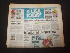 1998 JANUARY 14 USA TODAY NEWSPAPER - INFLATION AT 32-YEAR LOW - NP 7899 picture