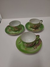 Antique 3 Piece Japan Dragon Tea Cup And Saucers picture