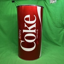 Vintage 1970’s Coca-Cola Enjoy Coke Large Metal Trash Can 19