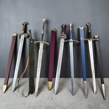 Narsil Sword, Glamdring, Eowyn, Herugrim,Witch King LOTR Lot 5 w Scabbard Plaque picture
