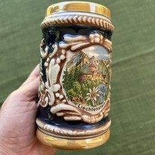 Liechtenstein Beer Stein Hand Painted Vintage West Germany Collectible Rare picture