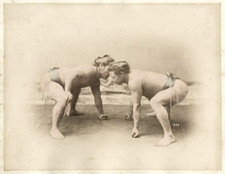 VINTAGE PHOTO JAPAN c.1880's/90's SUMO WRESTLERS picture