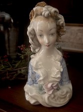 Antique Beautiful 1940s Cordey Regal  Lady Bust Gold Accent Fine Porcelain picture