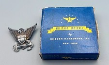 WWII 1/20 10K Gold on Sterling USCG Coast Guard Officer Cap Badge W/ Box by H&H picture