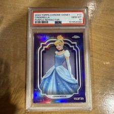 Topps 2024 Chrome Disney Cinderella #17 Purple Refractor 006/199 PSA 10 picture