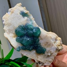 2.48LB Natural Green Fluorite Quartz Crystal Mineral Specimen/China picture