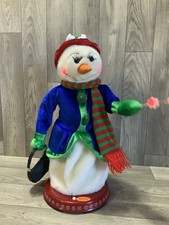 2004 Gemmy Snowflake Spinning Snowwoman Animated Christmas Decoration VIDEO picture