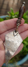 Dated 1920 Sterling & Wood Handled Damascus Lodge No. 290 Masonic Mini Trowel picture