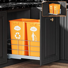 Double Pull Out Trash Can under Cabinet, 130LB Heavy Duty Soft Close picture