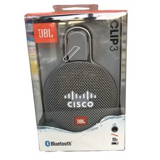 JBL Clip 3 Waterproof Bluetooth Speaker CISCO Swag Promo Merch Tech Gray NEW picture