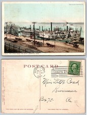 Memphis Tennessee Levee Steamboats Horse Carts Postcard picture
