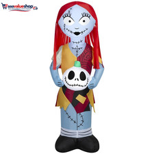 Airblown Halloween Light Sally in Orange Dress with Skull  Yard Inflatable 5 Ft picture