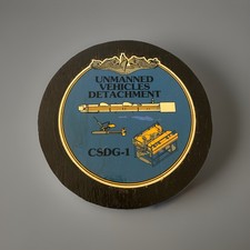 Vintage US Navy Unmanned Vehicles Detachment Plaque Sign Wall Decor 16”x16” Wood picture